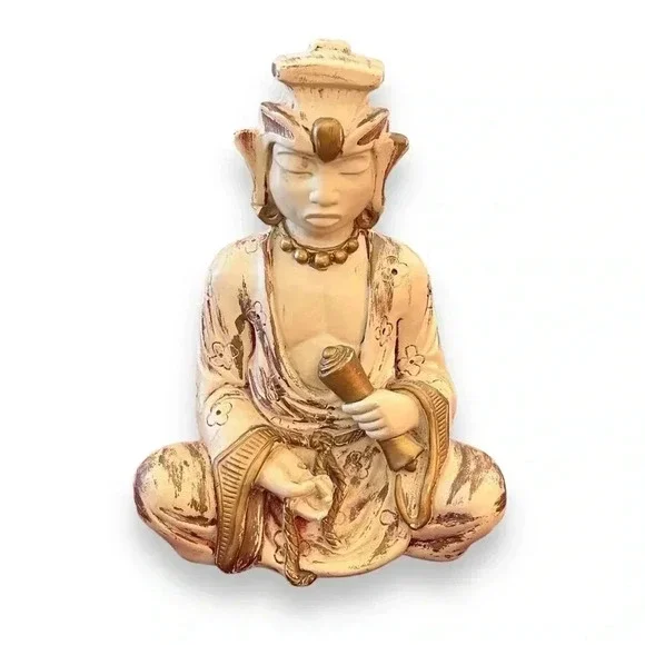 Vintage Pair of Porcelain Oriental Figurines - Picture 4 of 7